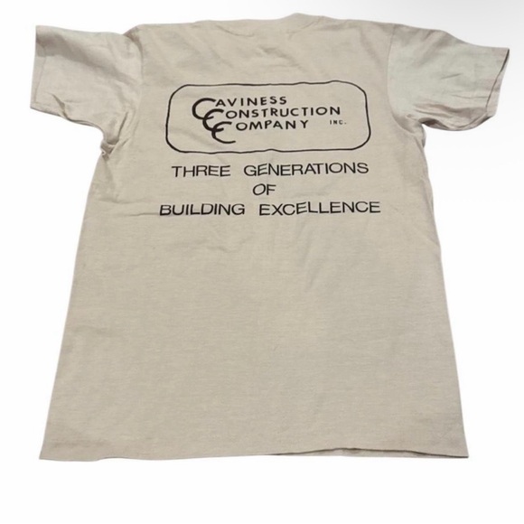 vintage construction company Hanes Light Tan Kids T-Shirt - Picture 2 of 4